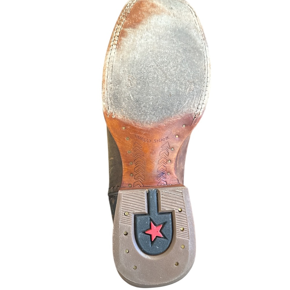 Durango Brown Western Boots with Decorative Stitching - Picture 4 of 6